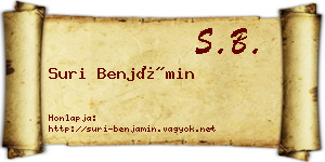 Suri Benjámin névjegykártya